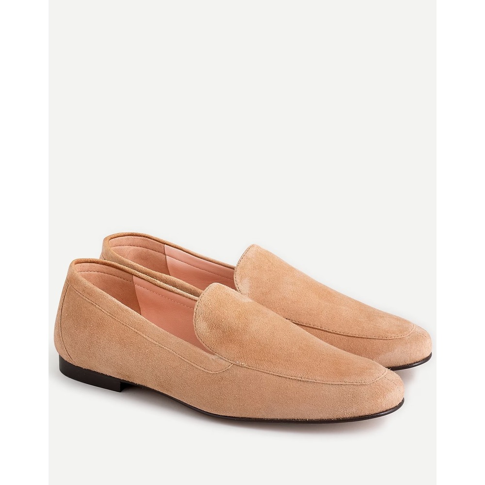 J. Crew Womens Cecile Suede Smoking Slipper Loafers Tan Beige Size 7.5